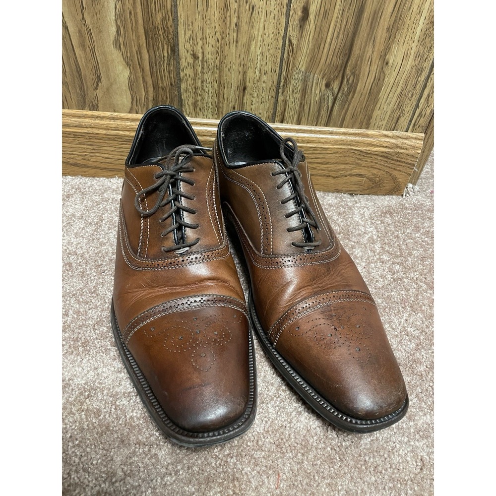 To Boot New York Leather Adam Derrick Mens 10 Italian Dress Shoe Brown Oxford